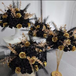 Gold and black centre piece flower