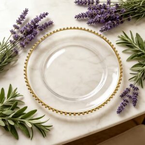 Charger plate glass with gold rim